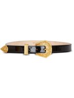 Balmain ceinture Western en cuir verni - Noir