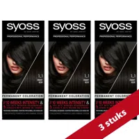 Syoss Classic Haarverf 1-1 Black - Voordeelverpakking - 3 stuks - thumbnail