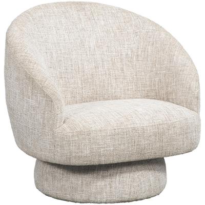 Leen Bakker - Draaifauteuil Lieve - Stof - Beige - 95x97x96 Cm