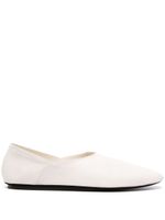 Jil Sander ballerines en cuir à deux empiècements - Blanc