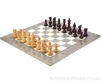 Atlantic rozenhout en essenhout fineer schaakset