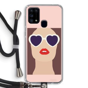Red lips: Samsung Galaxy M31 Transparant Hoesje met koord