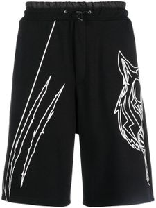 Plein Sport short de jogging Tiger Court en coton - Noir