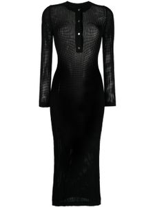 Cynthia Rowley Henley knitted long-sleeve dress - Noir