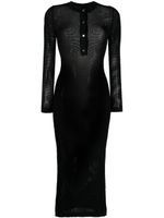 Cynthia Rowley Henley knitted long-sleeve dress - Noir