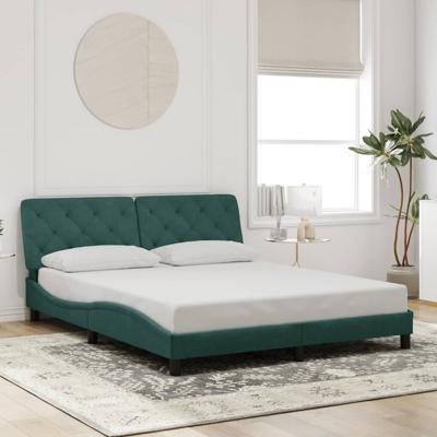 Bedframe zonder matras 160x200 cm fluweel donkergroen