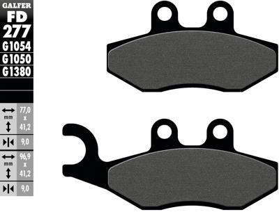 GALFER remblokken "fd277" brake pad fd277 g1054 organic standard
