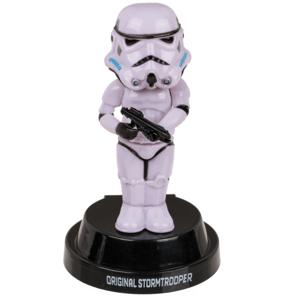 Solar bewegend figuur - Stormtrooper met blastergeweer - wit - kunststof - 14 cm