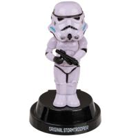 Solar bewegend figuur - Stormtrooper met blastergeweer - wit - kunststof - 14 cm