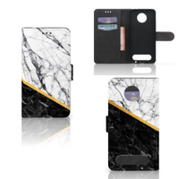 Motorola Moto Z2 Force Bookcase Marmer Wit Zwart - Origineel Cadeau Man - thumbnail