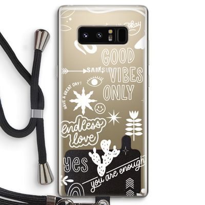Good vibes: Samsung Galaxy Note 8 Transparant Hoesje met koord
