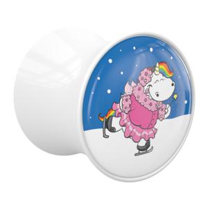 Double Flared Plug met Chubby Unicorn Design Acryl Tunnels & Plugs