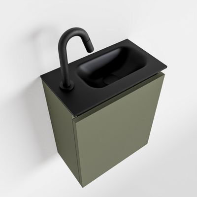 Toiletmeubel Mondiaz Ture | 40 cm | Meubelkleur Army | Eden wastafel Urban Rechts | 1 kraangat