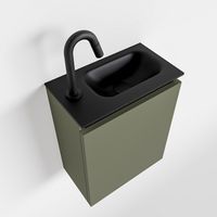 Toiletmeubel Mondiaz Ture | 40 cm | Meubelkleur Army | Eden wastafel Urban Rechts | 1 kraangat