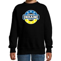 Have fear Ukraine is here / Oekraine supporter sweater zwart voor kids - thumbnail