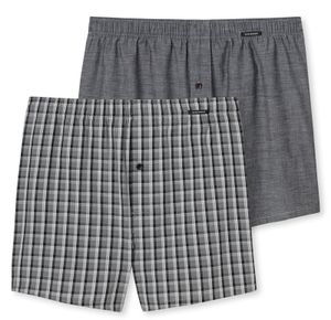 Schiesser Boxers met ruit grijs 2-pack