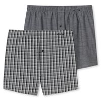 Schiesser Boxers met ruit grijs 2-pack - thumbnail