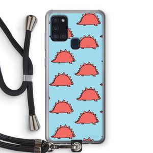 Dinosawrr: Samsung Galaxy A21s Transparant Hoesje met koord