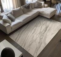 Ivoorkleurige tinten met zwarte details marmeren vinyl tapijt