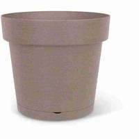 Waterreservepot - GARDEN ID Glamour - Taupe 40 cm - Korrelig oppervlak - Binnen/buiten - Strak design - Bevat hout.