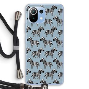 Zebra: Xiaomi Mi 11 Lite Transparant Hoesje met koord