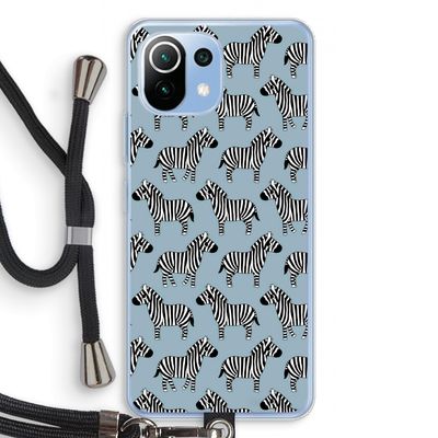 Zebra: Xiaomi Mi 11 Lite Transparant Hoesje met koord