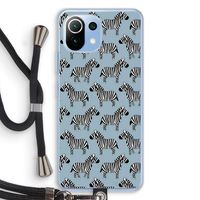 Zebra: Xiaomi Mi 11 Lite Transparant Hoesje met koord