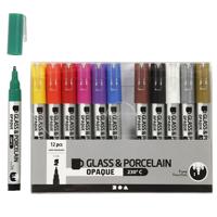 Creativ Company Glas- & porseleinstiften, 12st.