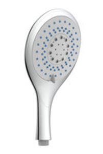 TROPIC wellness handdouche, 5 functies, chroom antikalk nozzles 5 functies selecteerbaar douchekop: Ø ca. 14 cm 100 nozzles ½" (Ø ca. 1,9 cm) verbinding voor doucheslang garantie: 3 jaar