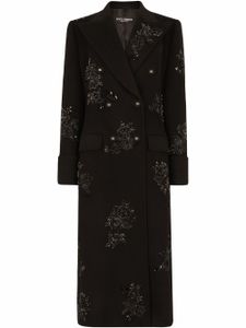 Dolce & Gabbana trench croisé à broderies - Noir