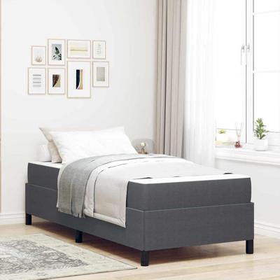 Bedframe Donkergrijs 100 x 200 cm Katoenen stof