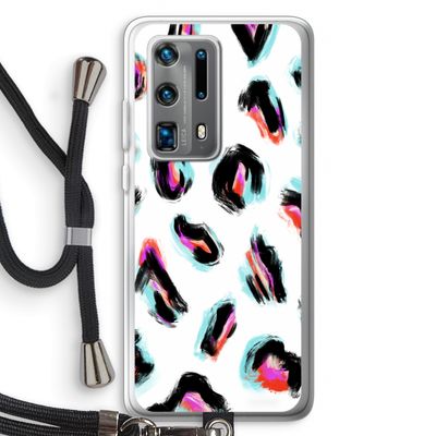 Cheetah color: Huawei P40 Pro Plus Transparant Hoesje met koord
