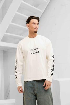 Off The Pitch Pro Raw Edge Longsleeve Shirt Heren Gebroken Wit - Maat L - Kleur: Gebroken Wit | Soccerfanshop