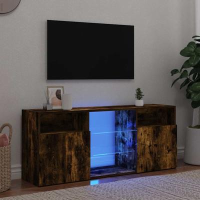 Tv-meubel met LED-verlichting 120x30x50 cm gerookt eikenkleurig