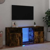 Tv-meubel met LED-verlichting 120x30x50 cm gerookt eikenkleurig