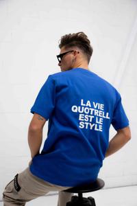 Quotrell La Vie T-Shirt Heren Blauw/Wit - Maat S - Kleur: WitBlauw | Soccerfanshop