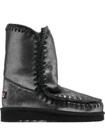 Mou bottines métallisées à détails de coutures - Gris