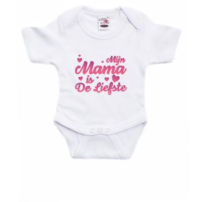 Mijn mama is de liefste cadeau baby rompertje wit jongen/meisje
