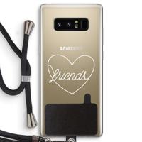 Friends heart pastel: Samsung Galaxy Note 8 Transparant Hoesje met koord