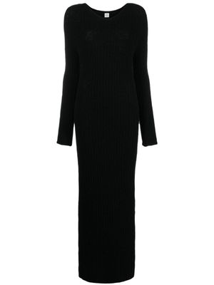 TOTEME robe nervurée en laine mélangée - Noir