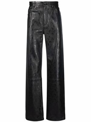 Marine Serre pantalon à imprimé croissant de lune - Noir