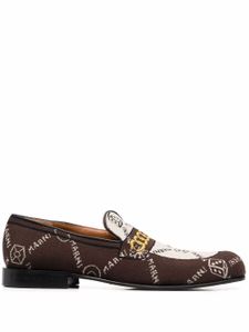 Marni mocassins à motif monogrammé - Marron