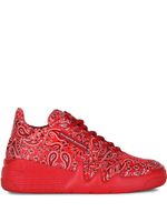 Giuseppe Zanotti baskets à motif cachemire - Rouge - thumbnail