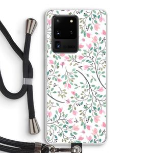 Sierlijke bloemen: Samsung Galaxy S20 Ultra Transparant Hoesje met koord