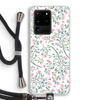 Sierlijke bloemen: Samsung Galaxy S20 Ultra Transparant Hoesje met koord