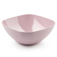 Serveerschaal/saladeschaal - D28 x H11 cm - kunststof - roze - vierkant