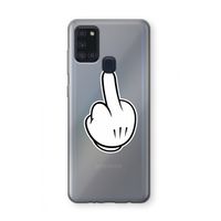 Middle finger black: Samsung Galaxy A21s Transparant Hoesje