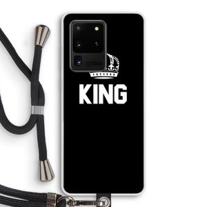 King zwart: Samsung Galaxy S20 Ultra Transparant Hoesje met koord