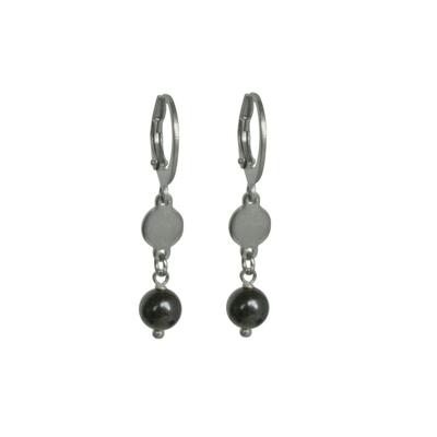 Flow Jewels Oorringen Naomy Onyx Steentje Zilver