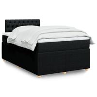 Boxspring met matras stof zwart 120x190 cm